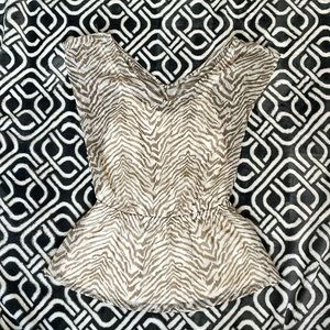 EXPRESS Women’s shear blouse tan/white